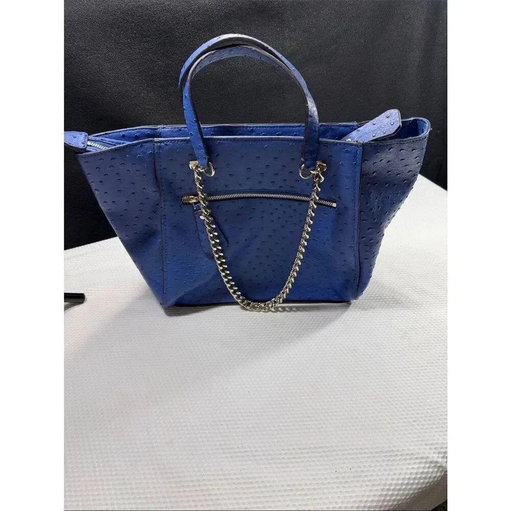 Guess Nikki Faux Ostrich Design Purse with Gold Chain ❤️